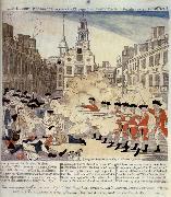 Paul Revere Le massacre de Boston oil on canvas